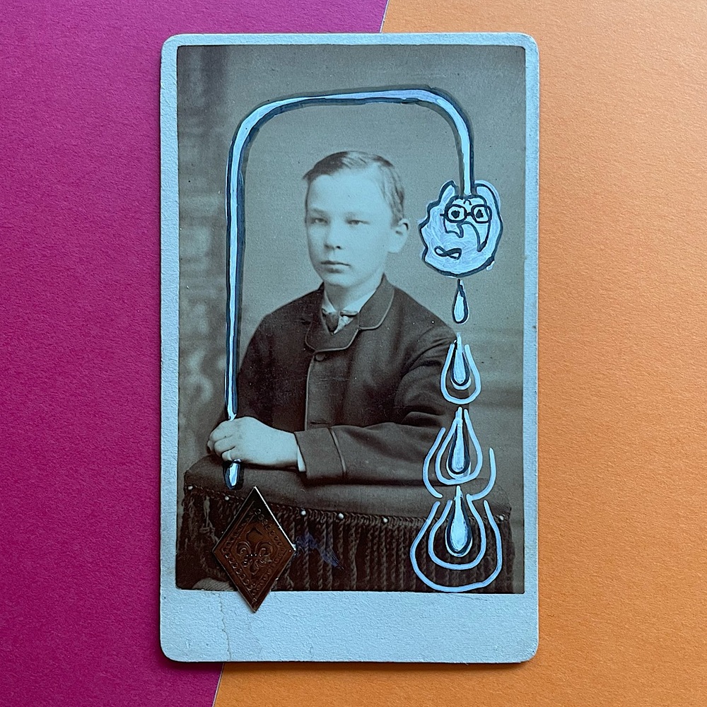 Altered art - Antique CDV - Drop